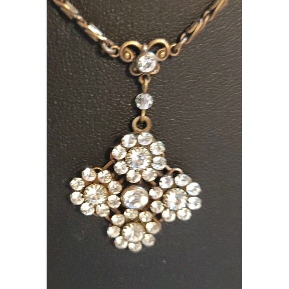 Liz Palacios Rhinestone Necklace Adjustable 14"-16" - Picture 2 of 5